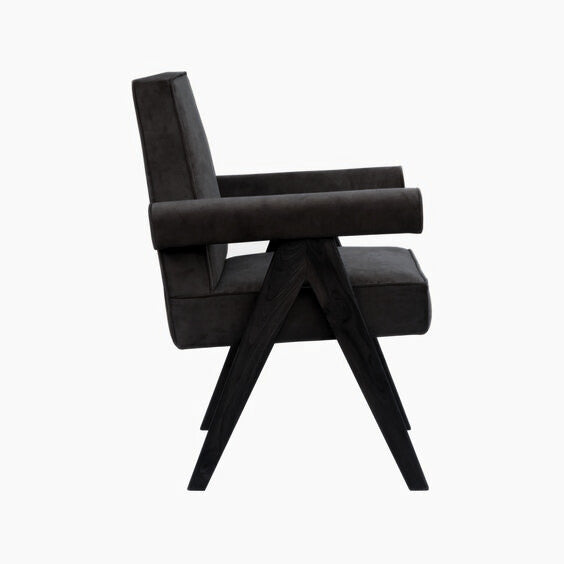 JEANNERET LEATHER UPHOLSTERED ACCENT CHAIR 70 x 78 x 75