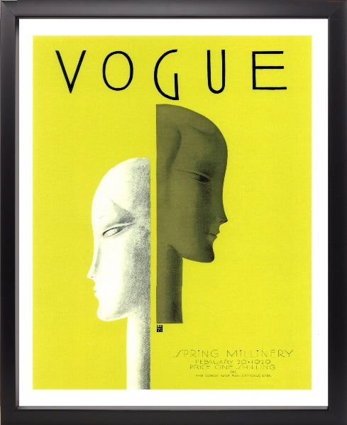 VOGUE FEBRUARY 20 1929 FASHION ABSTRACT FRAMED WALL ART | 51 x 41 CM.
