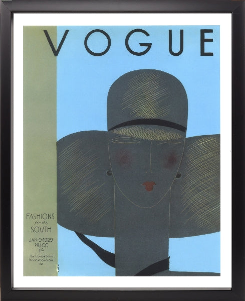 VOGUE JANUARY 9 1929 FASHION ABSTRACT FRAMED WALL ART | 51 x 41 CM.