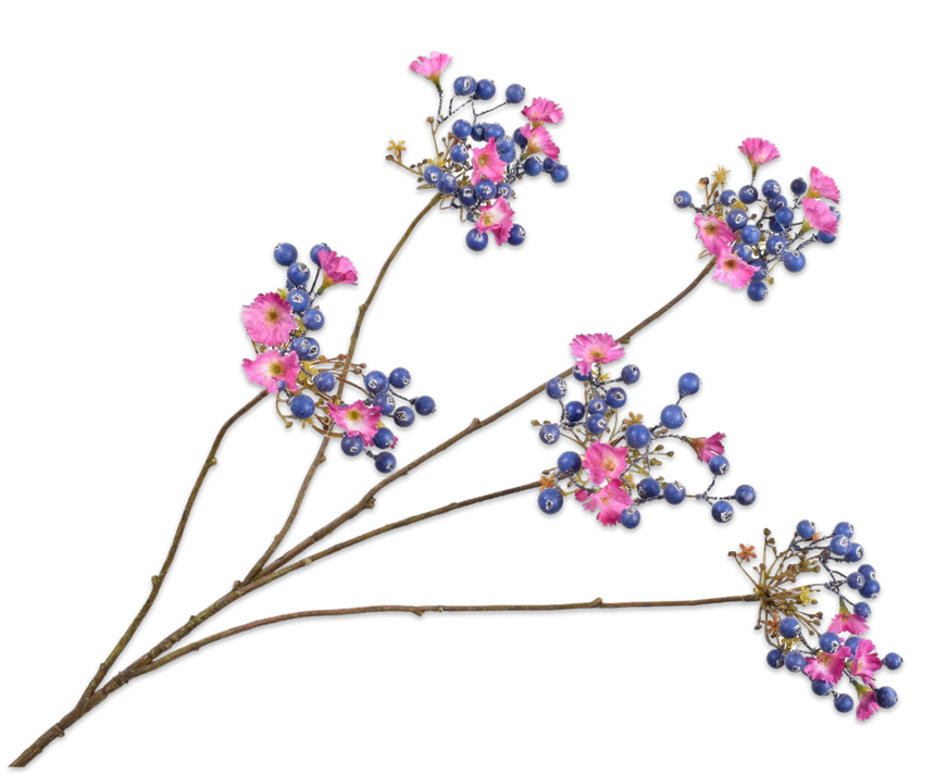 ARTIFICIAL FLOWERS - BERRY SPRAY PURPLE 95 CM