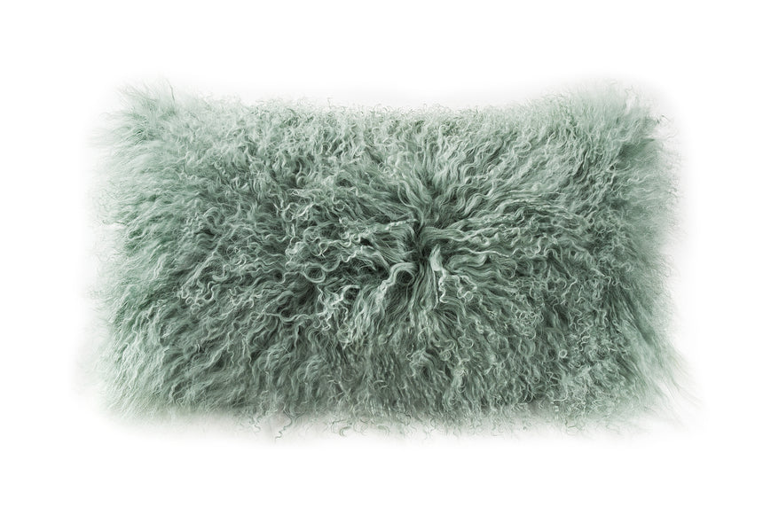 Tibetan Sheepskin Cushion • Evergreen | 28  x 56 CM.