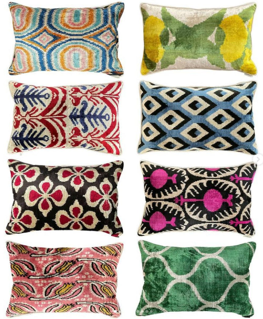 HANDMADE IKAT VELVET PILLOW | 40 x 60 CM.