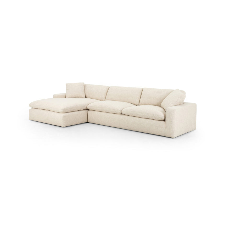 PLUME 2-PIECE SECTIONAL LEFT CHAISE BERGAMO PARCHMENT | 270 x 178 x 85 CM.