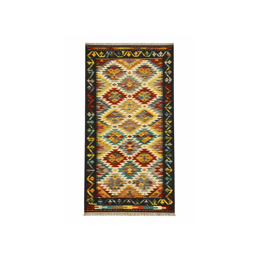 HANDMADE KILIM RUNNER | TRIBAL FLAT WEAVE RUG | 1.93×0.78 M