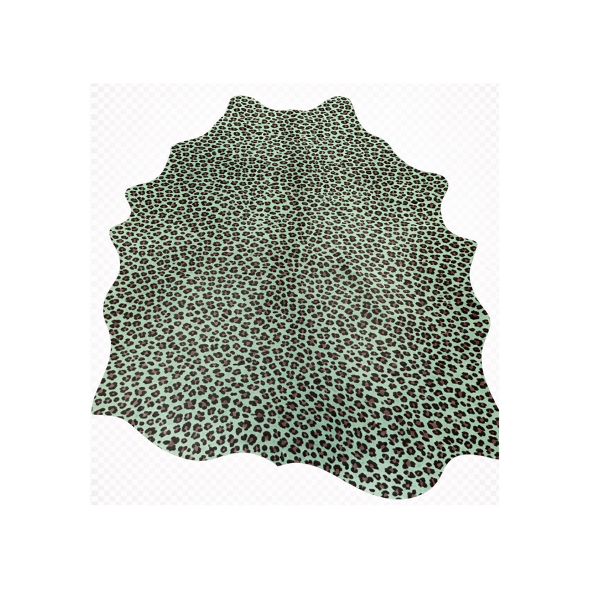 COWHIDE GREEN LEOPARD PRINT
