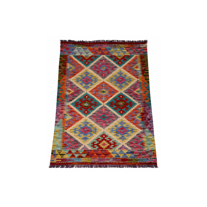 FLAT WEAVE VEGY KILIM RUG | 1.53 × 0.98 M