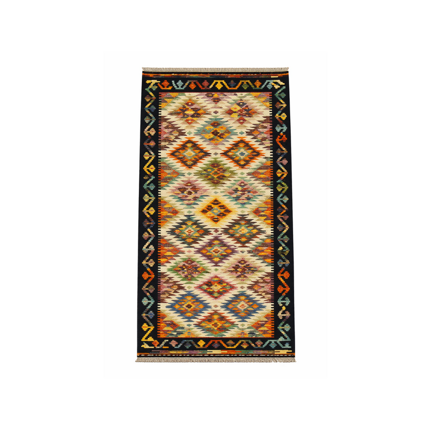 FLAT WEAVE VEGY KILIM RUG | 1.92 × 0.77 M