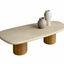 MIAMI COFFEE TABLE - WOOD PEDESTAL | 140 x 70 x 35
