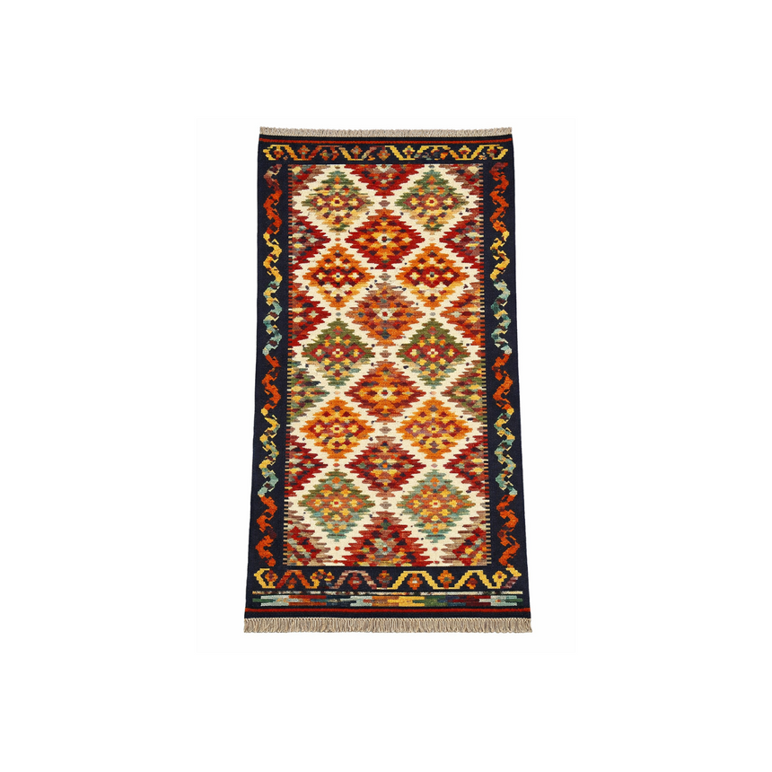 HANDWOVEN KILIM RUG | TRIBAL FLAT WEAVE RUG | 2.11×0.82 M