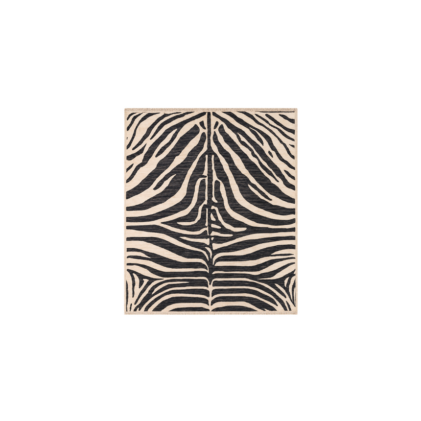 Afghan Zebra Wool Area Rug | 3.08 x 2.40 M.