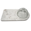 FINELY  CRAFTED MARBLE CAKE BOARD W/GLASS DOME | 15" x 8" x 0.6"