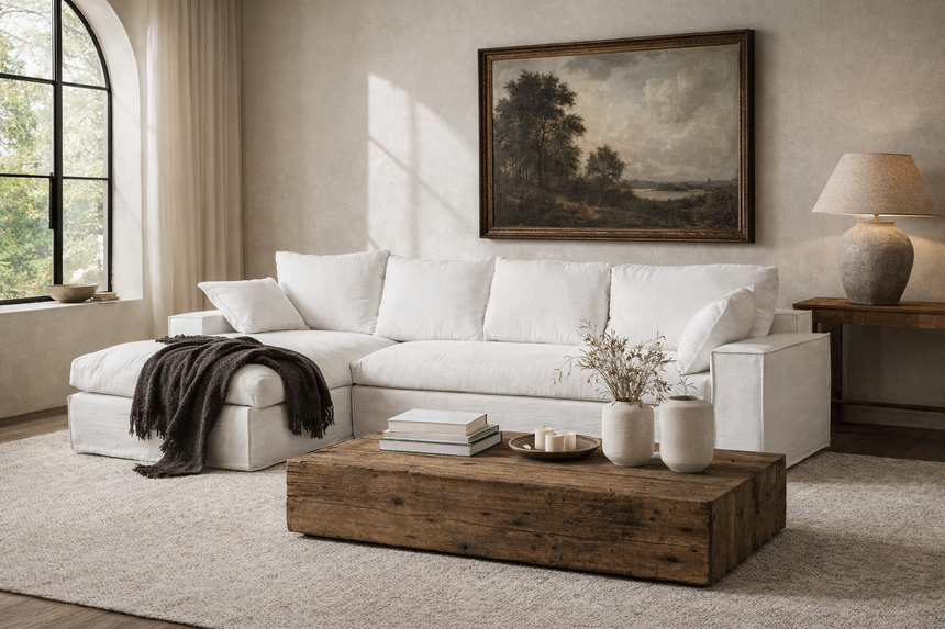 ASHER ISLAND CORNER SOFA LEFT CHAISE | 160 x 300 x 78 CM.