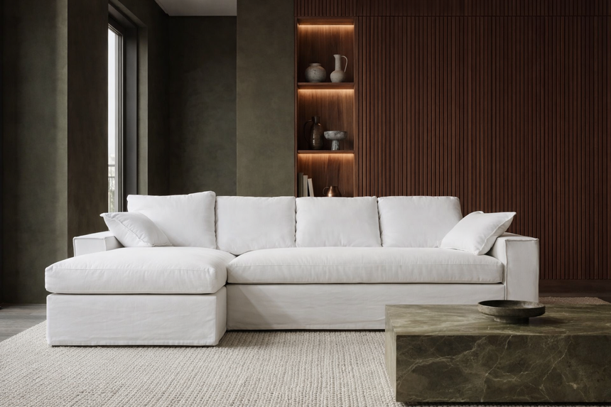ASHER ISLAND CORNER SOFA LEFT CHAISE | 160 x 300 x 78 CM.