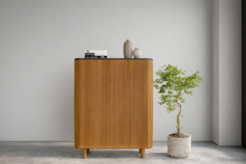 CURVE CABINET 2 DOORS | 100 x 45 x 160 CM.