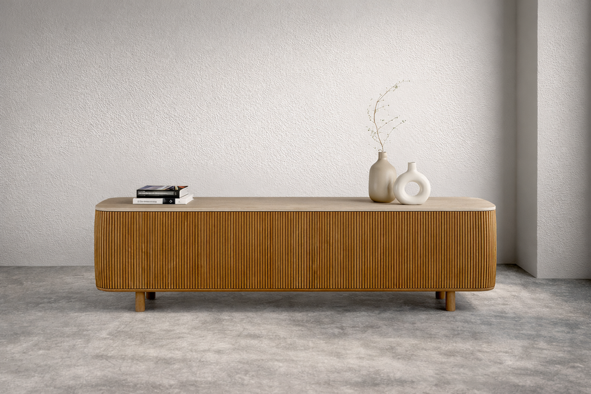 CURVE TV CABINET | 200 x 40 x 58 CM.