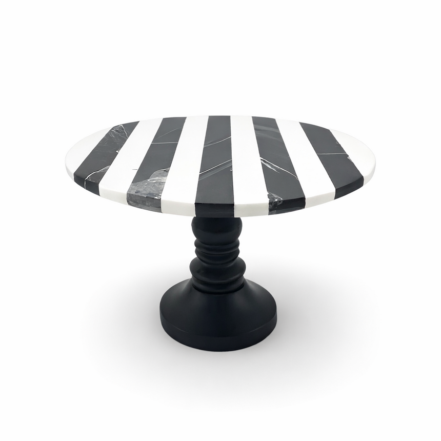 DECOR MARBLE STAND - BLACK & WHITE | 11" × 11" × 4.5"