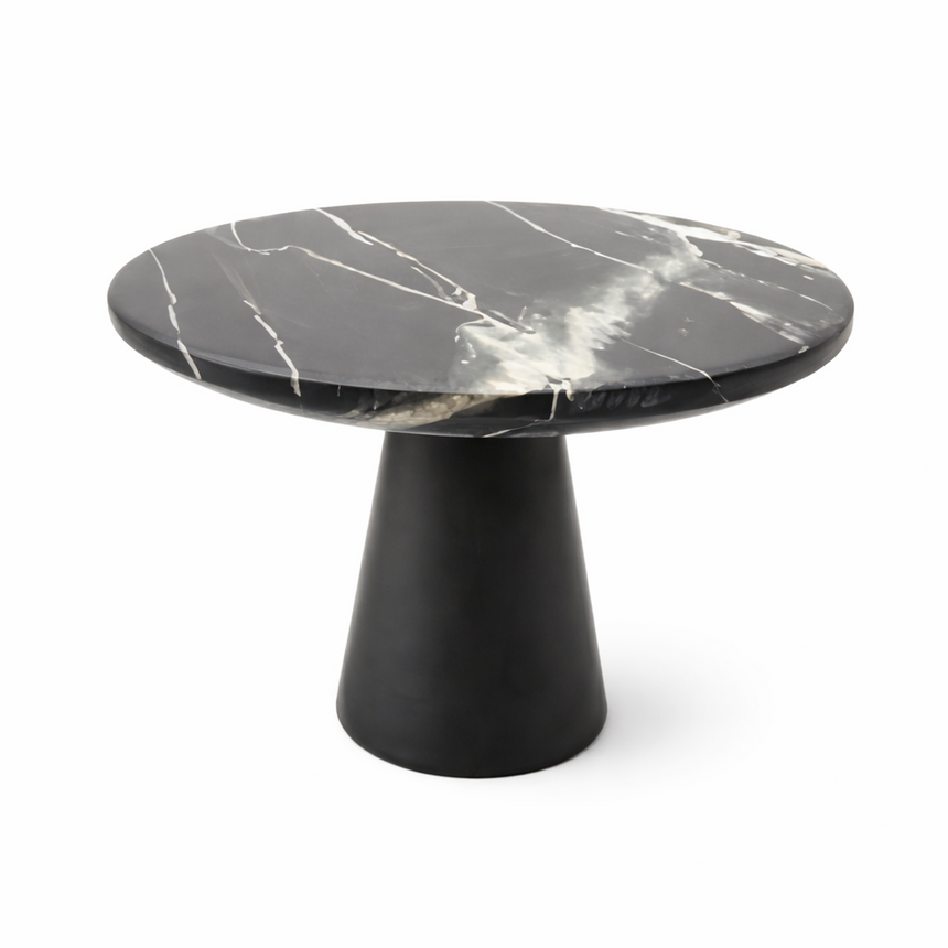 DECOR STAND - BLACK MARBLE WITH METAL STAND | 10" x 10" x 4.5"