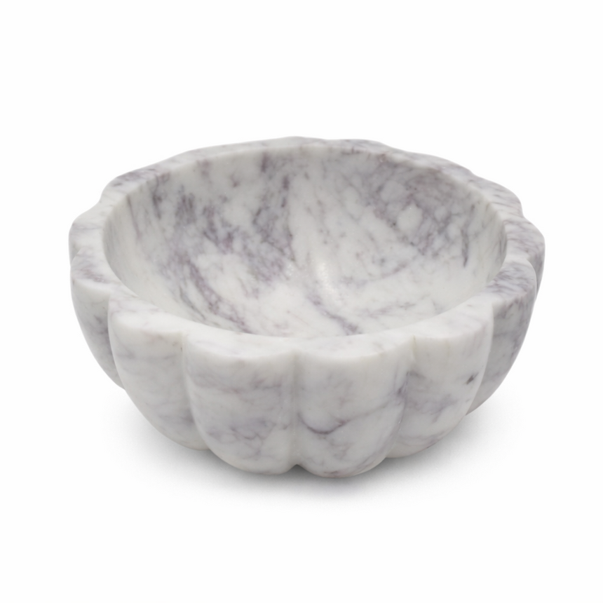 PETAL EDGE MARBLE BOWL | 15 × 15 × 7 CM