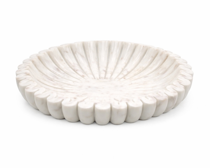 RADIANT CARVED MARBLE TRAY | 30 × 30 × 6 CM.