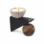 BALANCE MARBLE & WOOD CANDLE BOWL | 6" × 4" × 6"