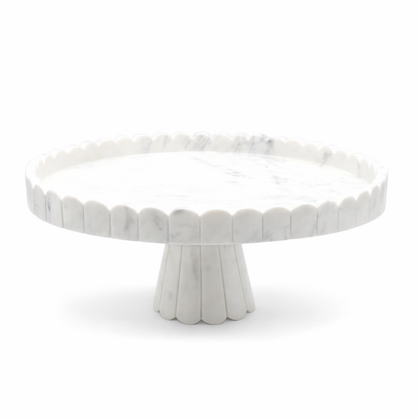 PETAL PEDESTAL MARBLE CAKE STAND |