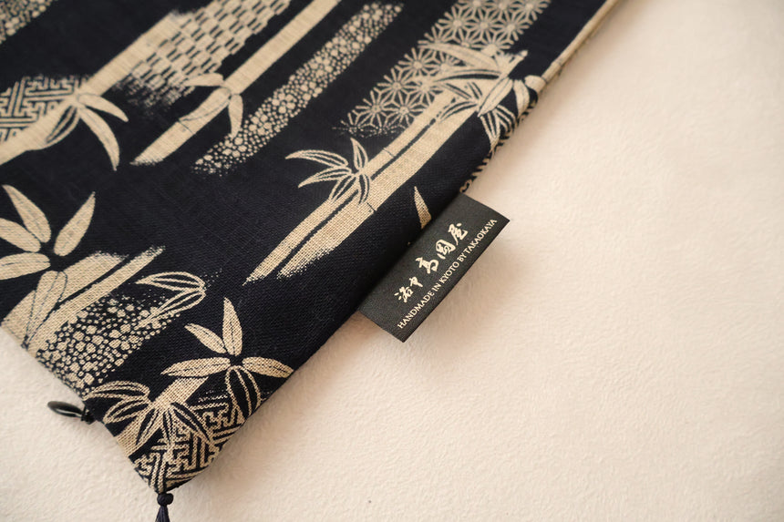 KYOTO CUSHION COVER AIZOME - FU TAKE BAMBOO  | 50 x 50 CM.