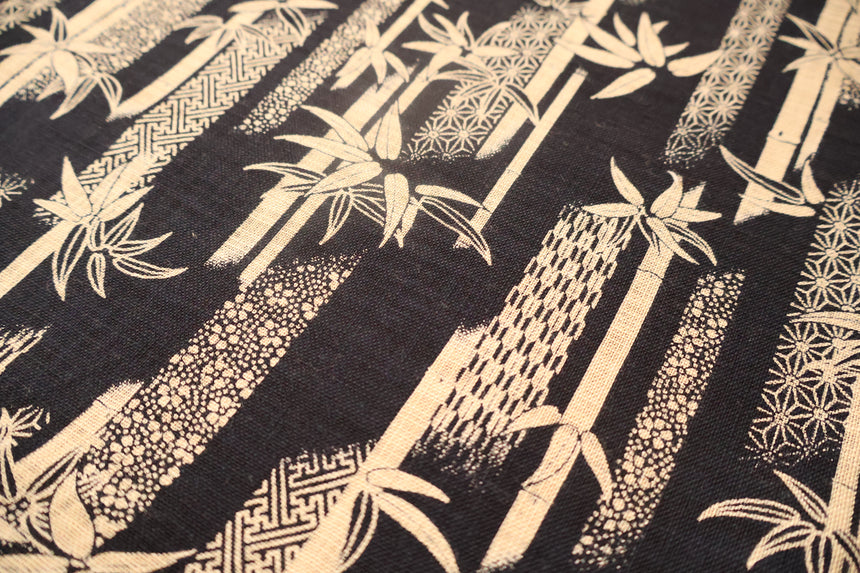 KYOTO CUSHION COVER AIZOME - FU TAKE BAMBOO  | 50 x 50 CM.