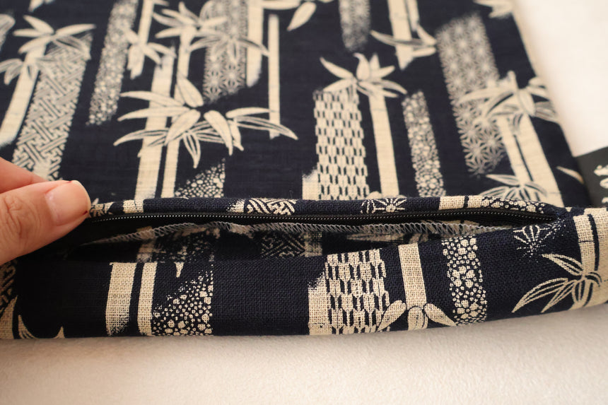 KYOTO CUSHION COVER AIZOME - FU TAKE BAMBOO  | 50 x 50 CM.
