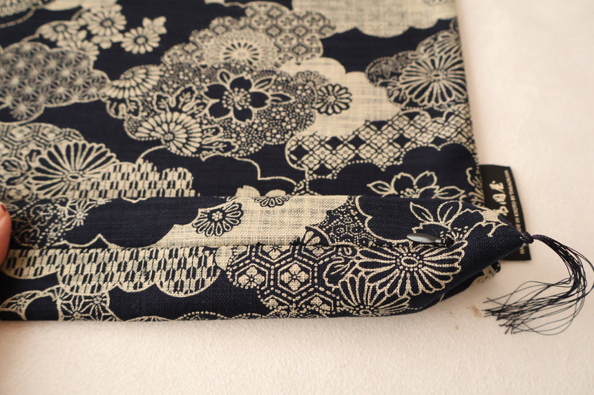 KYOTO CUSHION COVER AIZOME - FU KUMOTORI  | 50 x 50 CM.