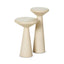 RAVINE CONCRETE ACCENT TABLE , SET OF 2 | DIA. 21.5 x 51 / 27 x 42 CM.