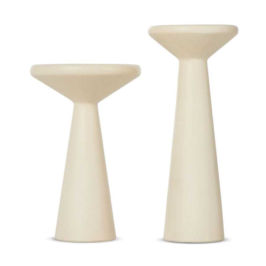 RAVINE CONCRETE ACCENT TABLE , SET OF 2 | DIA. 21.5 x 51 / 27 x 42 CM.