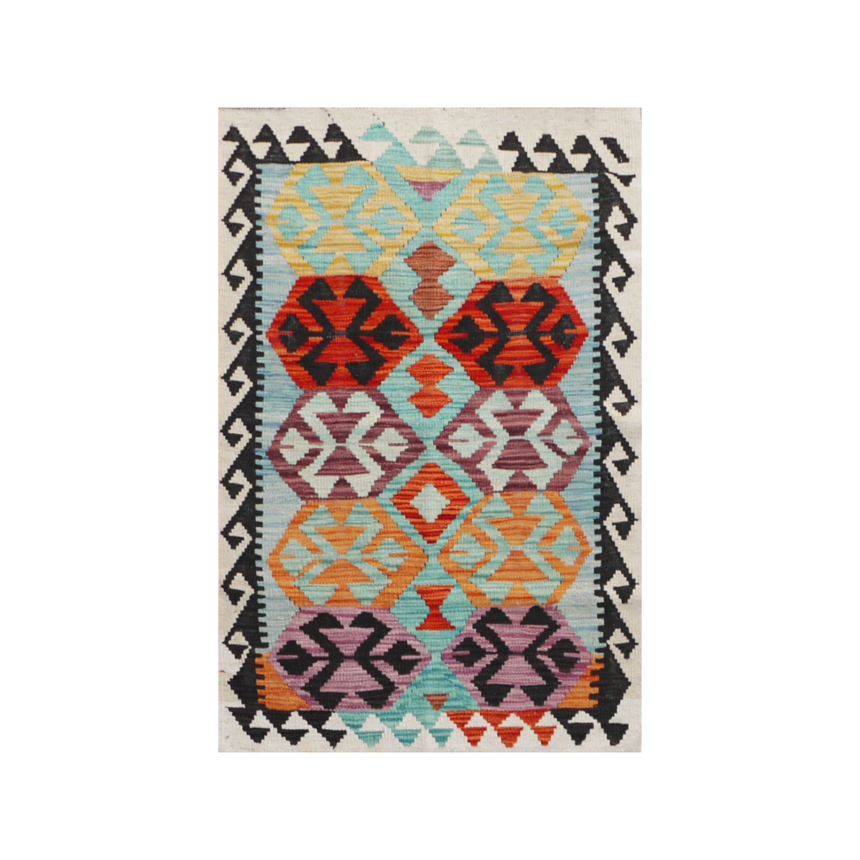 FLAT-WEAVE VEGETABLE KILIM ORIENTAL TRADITIONAL RUG HANDMADE | 0.80 x 1.31 M.