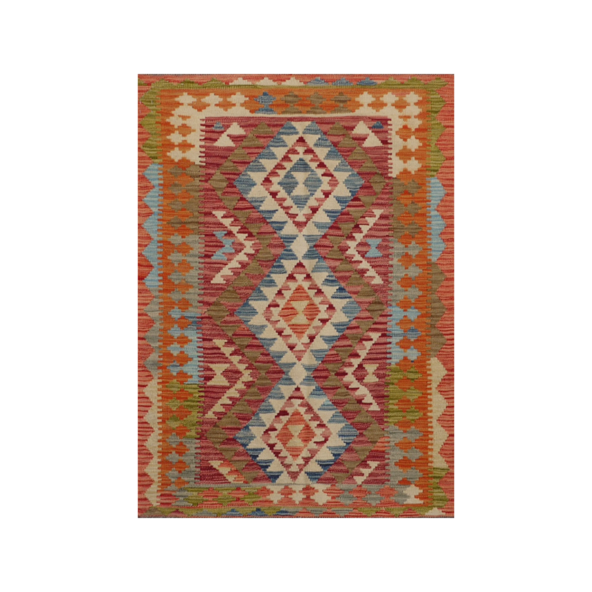 FLAT-WEAVE VEGETABLE KILIM ORIENTAL TRADITIONAL RUG HANDMADE | 1.06 x 1.52 M.