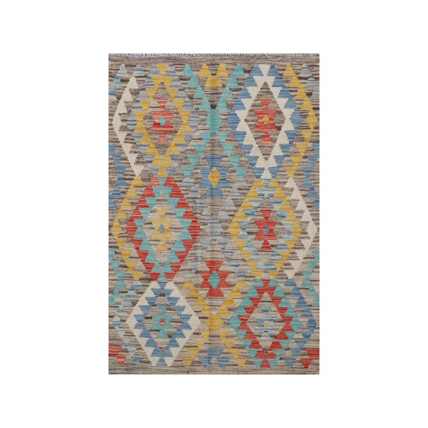 FLAT-WEAVE VEGETABLE KILIM ORIENTAL TRADITIONAL RUG HANDMADE | 0.82 x 1.25 M.