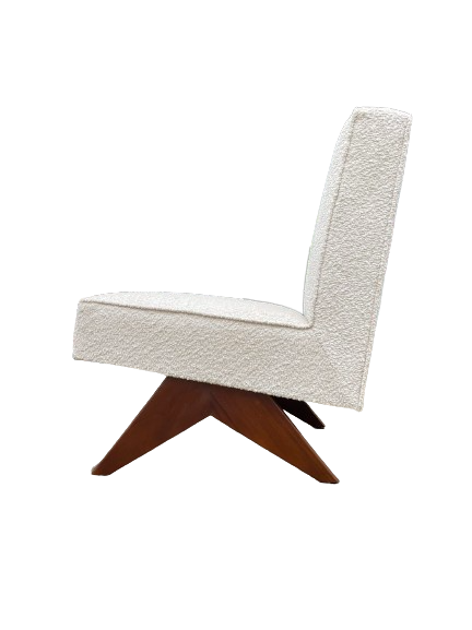 JEANNERET UPHOLSTERED ARMLESS CHAIR | 64 x 74 x 71 CM.