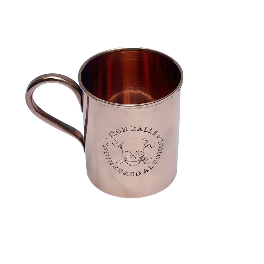 SOLID COPPER MULE MUGS WITH ENGRAVING "STD IRON BALL"  | 8.5 x 8.75 cm.