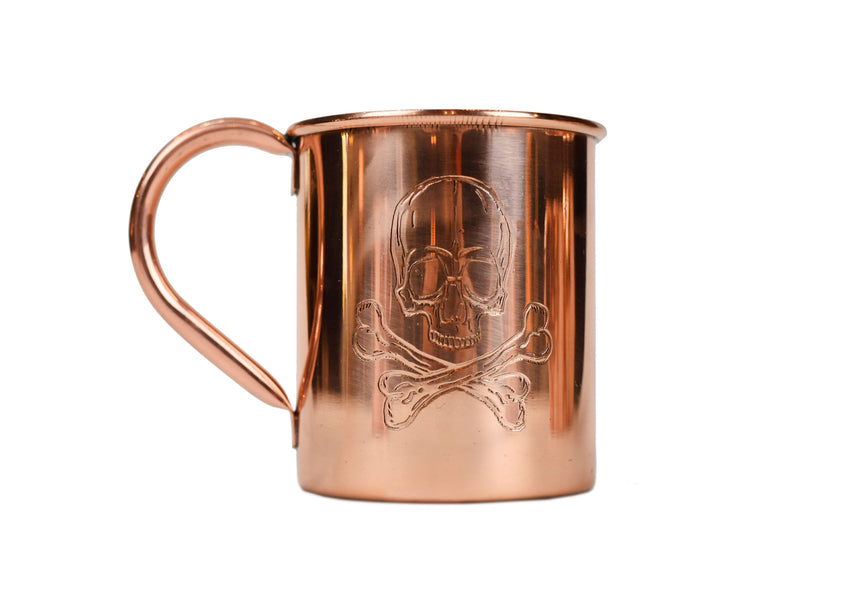COPPER MULE MUGS WITH ENGRAVING "SKULL" | 8.5 x 8.75 cm.