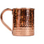SOLID COPPER MULE MUG WITH CYLINDER HAMMERED FINISH OUTSIDE | 8.5 x 8.75 cm.