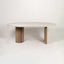 FOCUS DINING TABLE IN OAK NATURAL FINISH WITH TRAVERTINE | 200 x 100 x 75 CM.