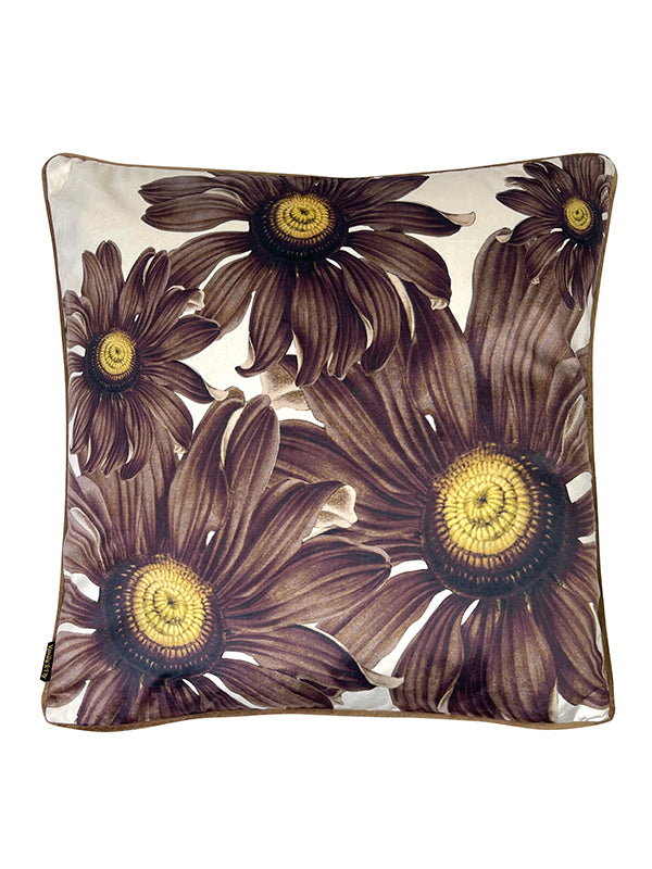 Velvet cushion cover w/piping – chocolate #LA134