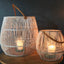 AMAN CYLINDER LANTERN WITH THE CLEAR GLASS INSIDE (SET OF 2)