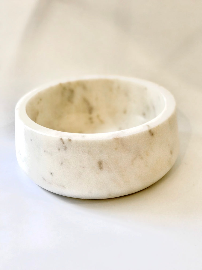FINELY  CRAFTED MARBLE BOWL 7.5" | 7.5" x 7.5" x 3"
