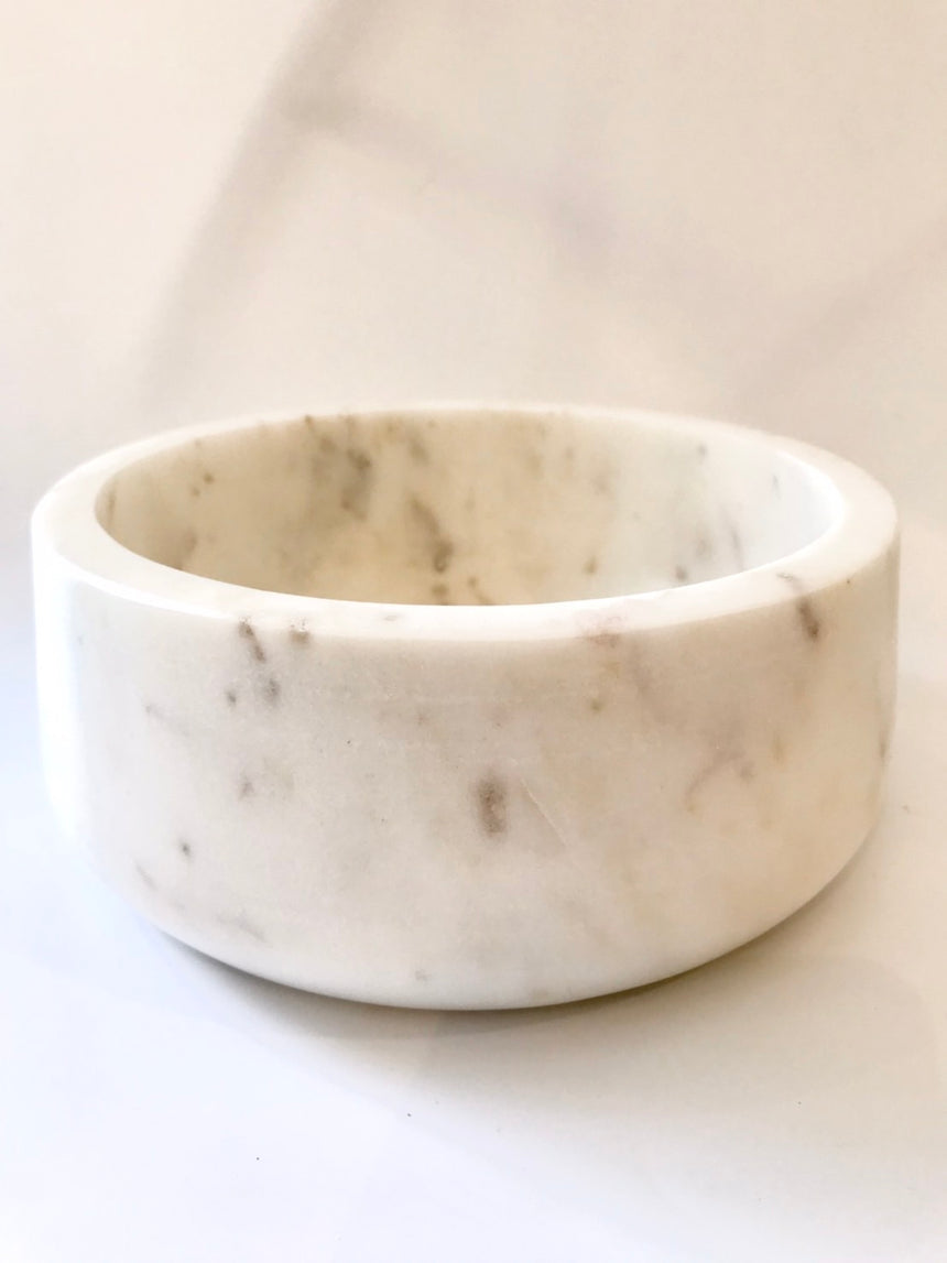 FINELY  CRAFTED MARBLE BOWL 7.5" | 7.5" x 7.5" x 3"
