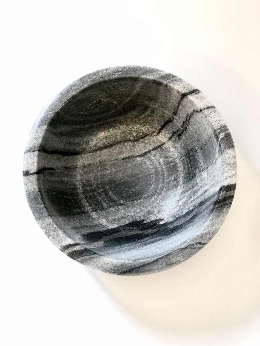 FINELY  CRAFTED MARBLE bowl 4" | 4" x 4" x 2"
