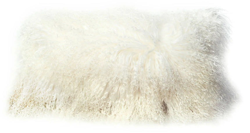 Tibetan Sheepskin Cushion • Ivory | 28 x 56 CM.